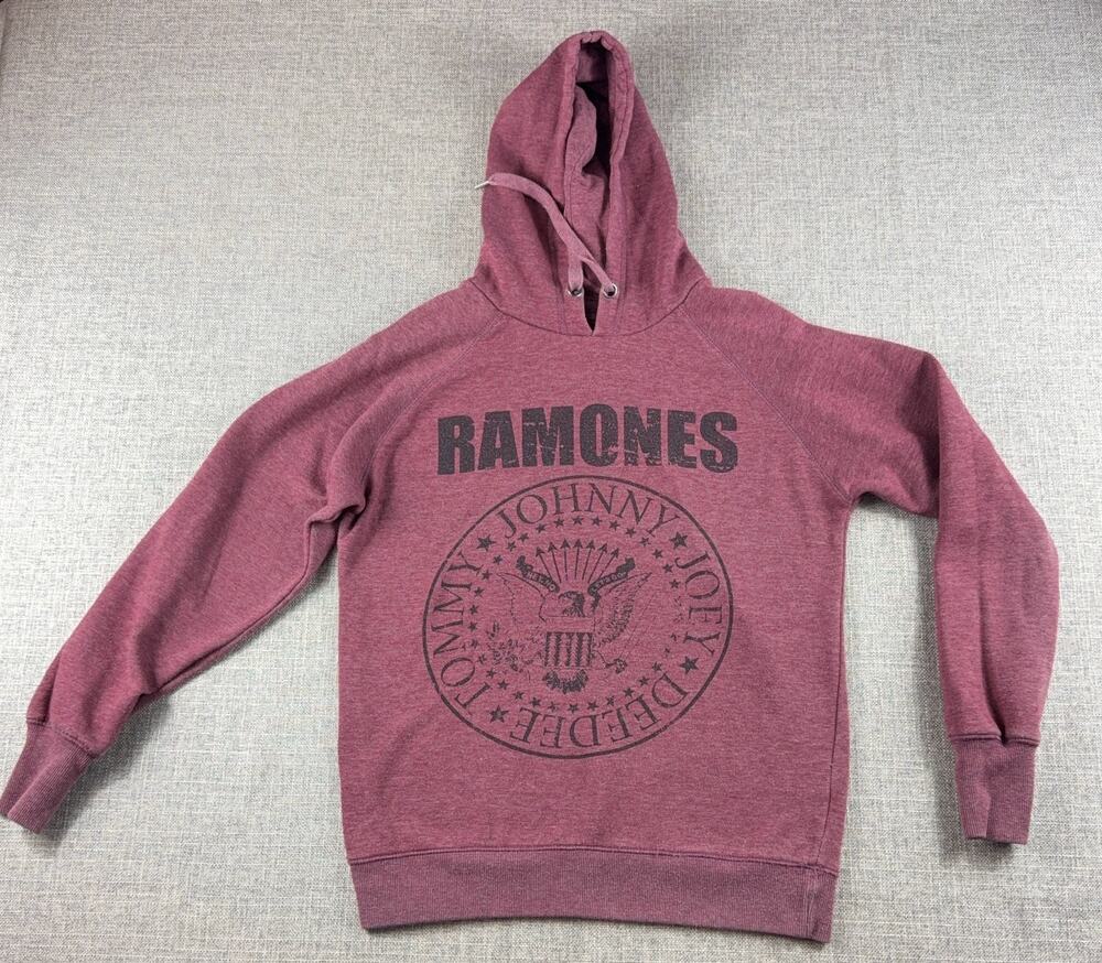 Ramones Hoodie 1-2-3-4 Clothing Medium Burgundy Punk Rock Band Pullover